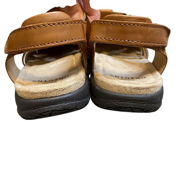 Earth Origins Sandals Women 8.5 EU 40 Brown Leather Closed Toe Fisherman Flats - Picture 5 of 9